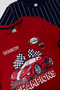 2 Pack T-Shirts Red And Navy (1)
