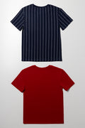 2 Pack T-Shirts Red And Navy (2)