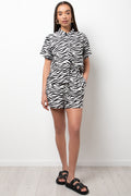 Zebra Print Shorts Black And White