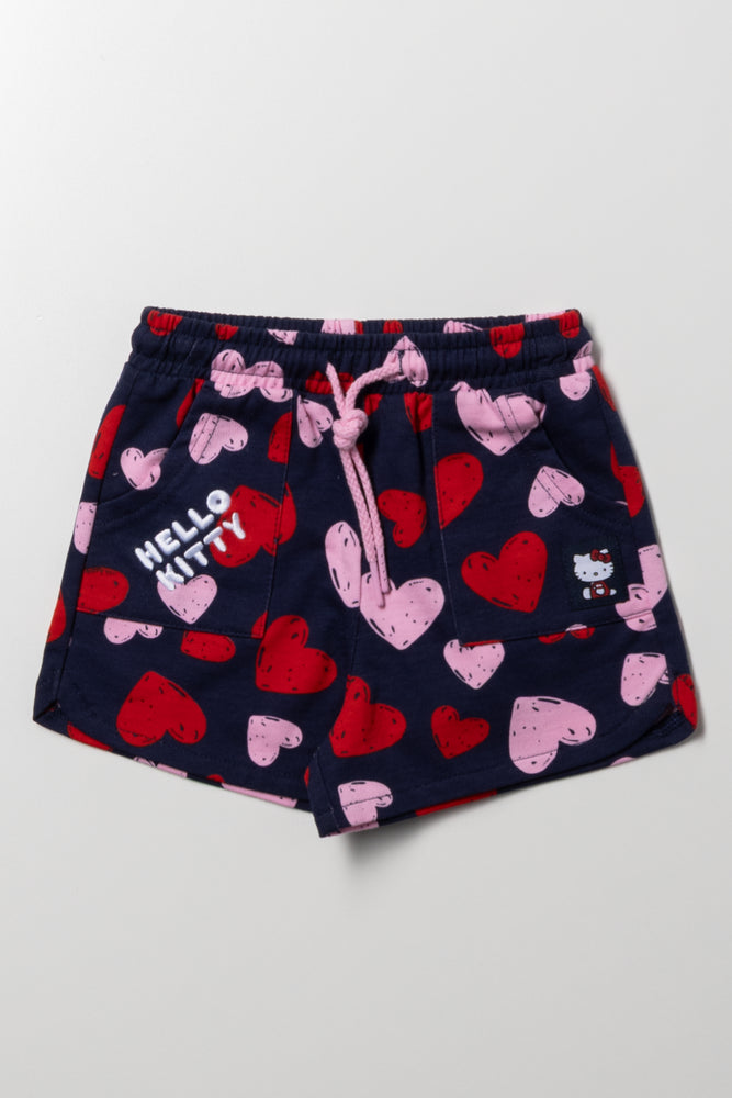 Hello Kitty Fleece Shorts Navy