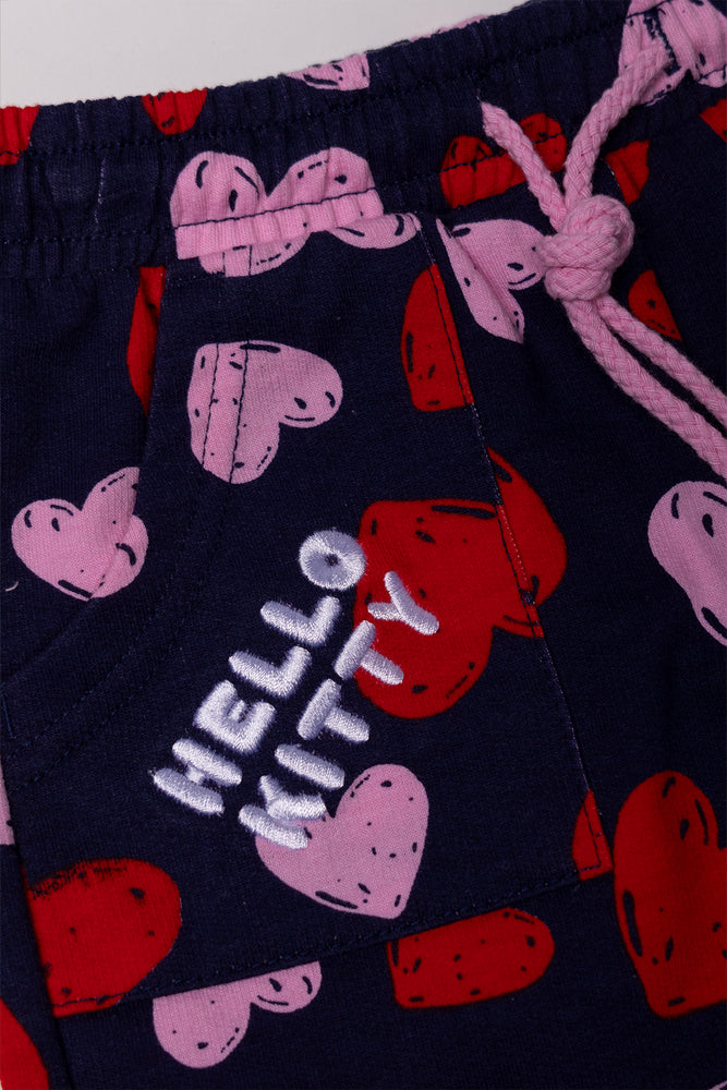 Hello Kitty Fleece Shorts Navy