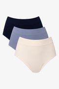 3 Pack Seamfree Brief Panties Blue And Cream (1)