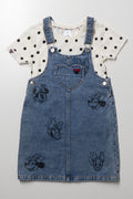 Minnie Mouse Denim Pinni Set Blue