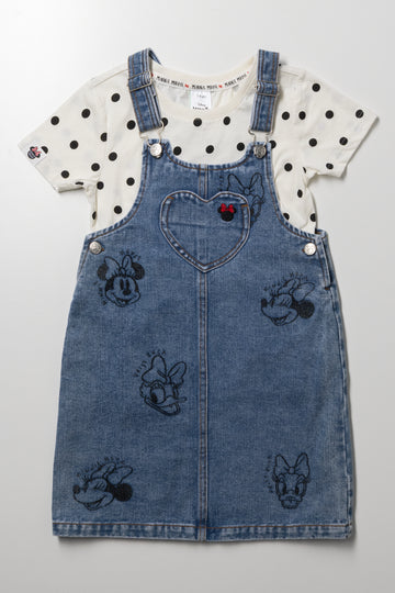 Minnie Mouse Denim Pinni Set Blue