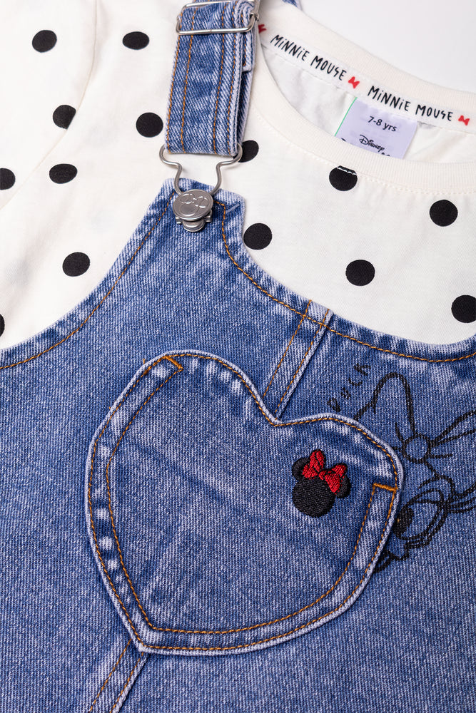 Minnie Mouse Denim Pinni Set Blue