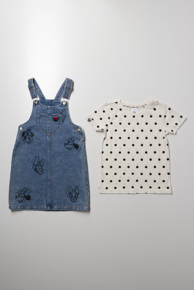 Minnie Mouse Denim Pinni Set Blue (2)