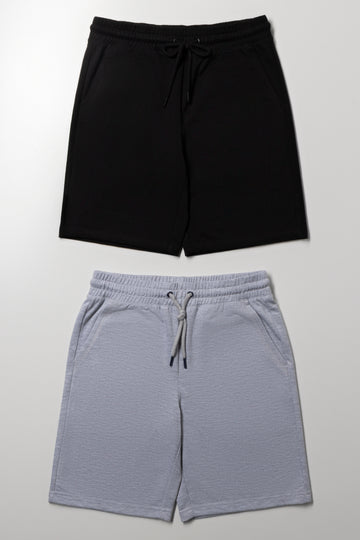 2 Pack Woven Shorts Black And Grey