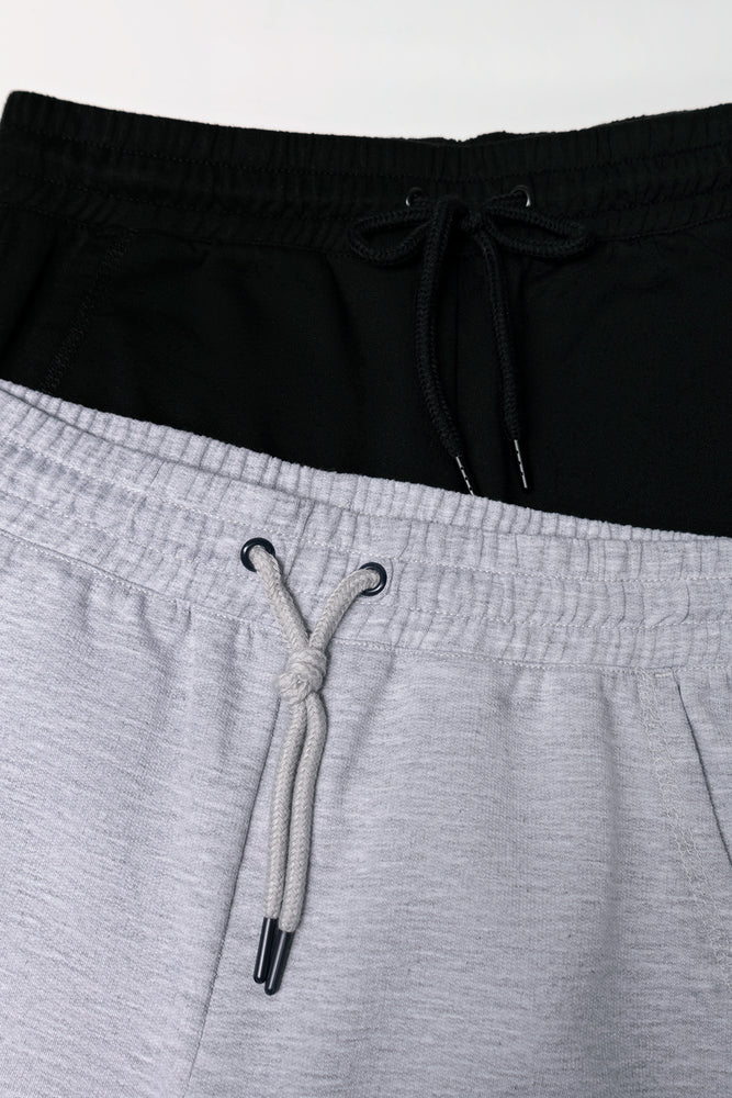 2 Pack Woven Shorts Black And Grey