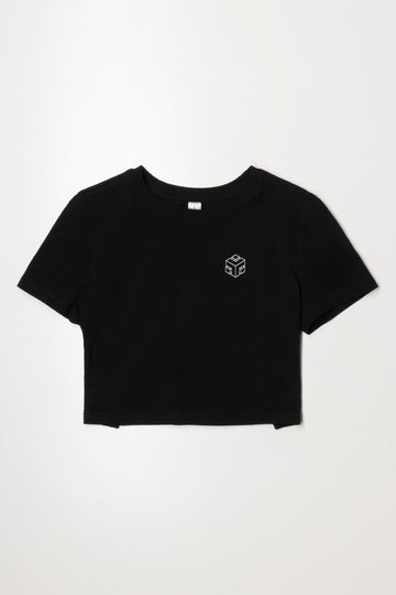 Back Elasticated Detail T-Shirt Black