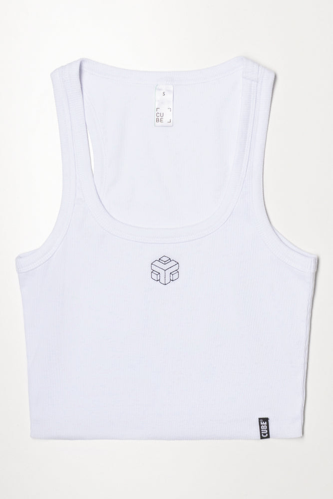 Ribbed Vest White