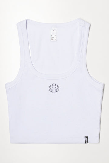 Ribbed Vest White