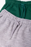 2 Pack Textured Shorts Green And Grey (1)