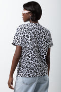 Animal Print Short Sleeve T-Shirt Black (2)