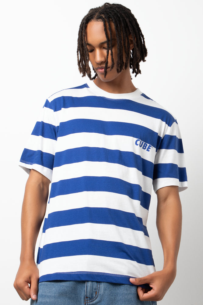 Stripe T-Shirt White And Blue