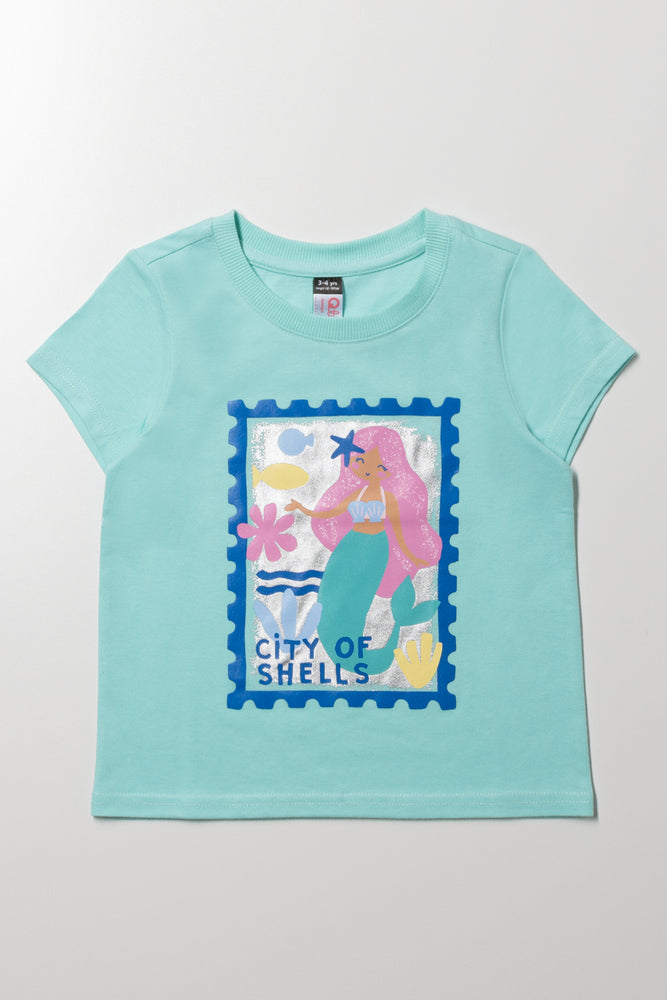 Mermaid Short Sleeve T-Shirt Blue