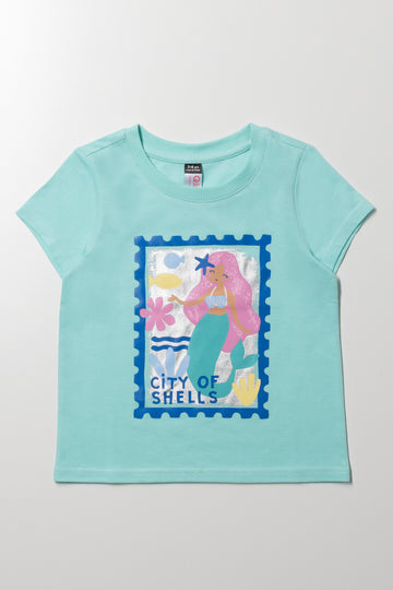 Mermaid Short Sleeve T-Shirt Blue