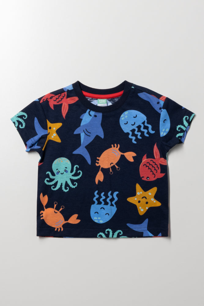 Printed T-Shirt Navy