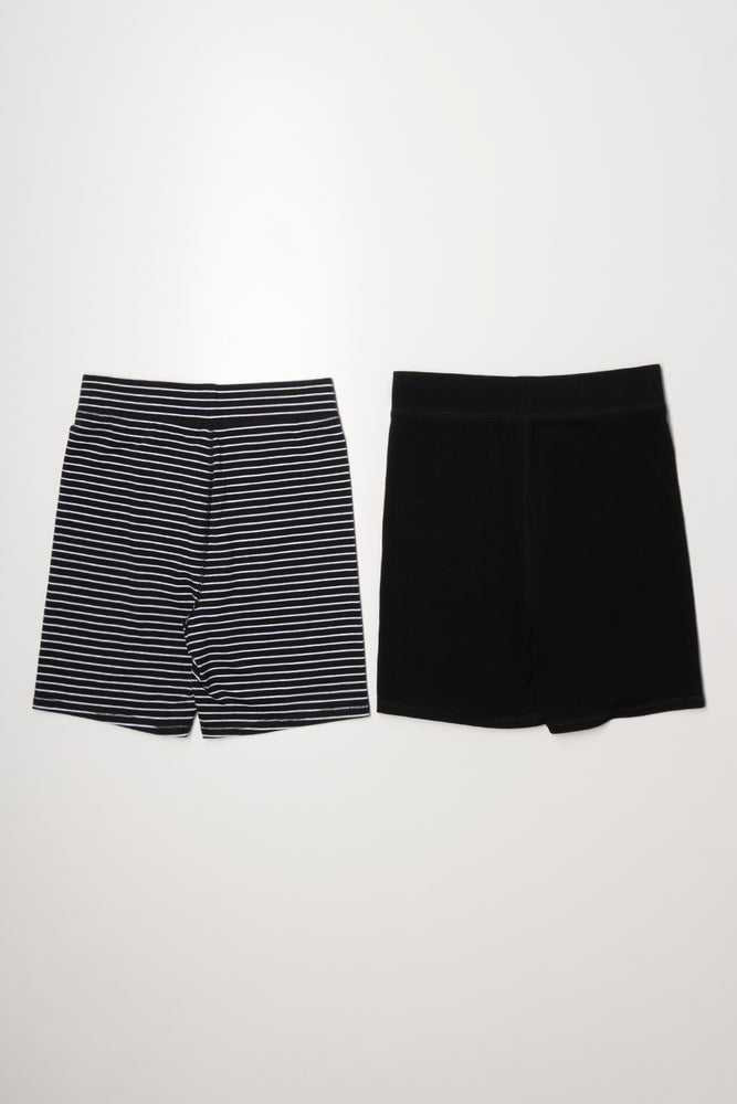 2 Pack Cycle Shorts Black And White