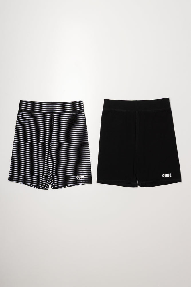 2 Pack Cycle Shorts Black And White (3)