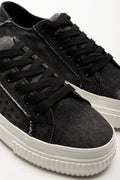 Distressed Denim Sneakers Dark Grey (2)