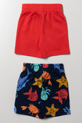 2 Pack Ocean Shorts Navy And Red (2)
