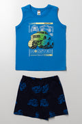 Monster Truck Sleeveless Pyjamas Blue