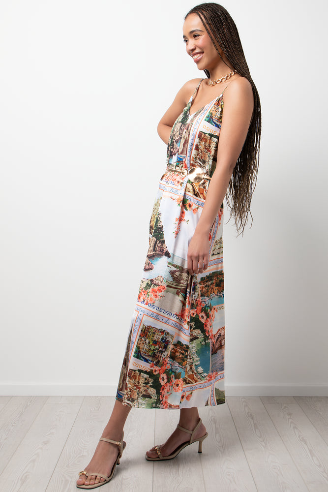 Strappy A-Line Maxi Dress Multi