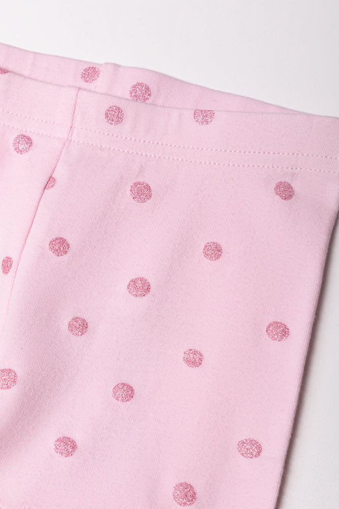 Glitter Spots Leggings Light Pink