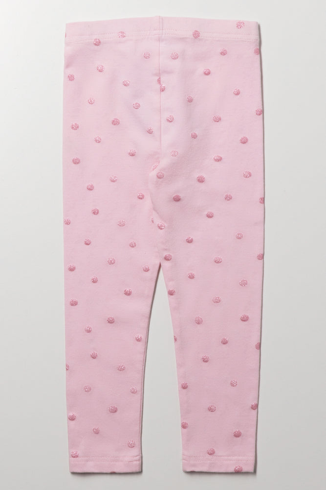 Glitter Spots Leggings Light Pink (2)