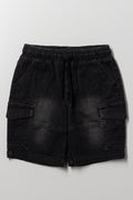 Cargo Denim Shorts Black