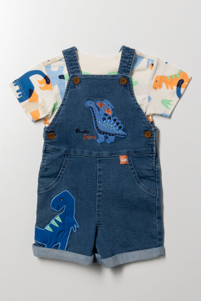 Denim Dungaree and T-shirt Set