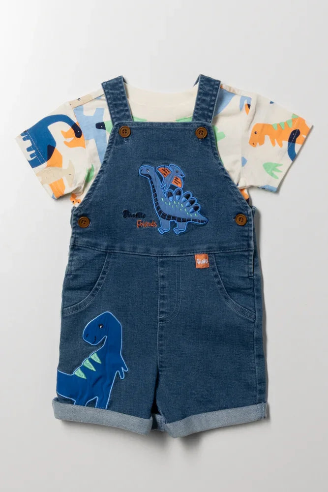 Denim Dungaree and T-shirt Set