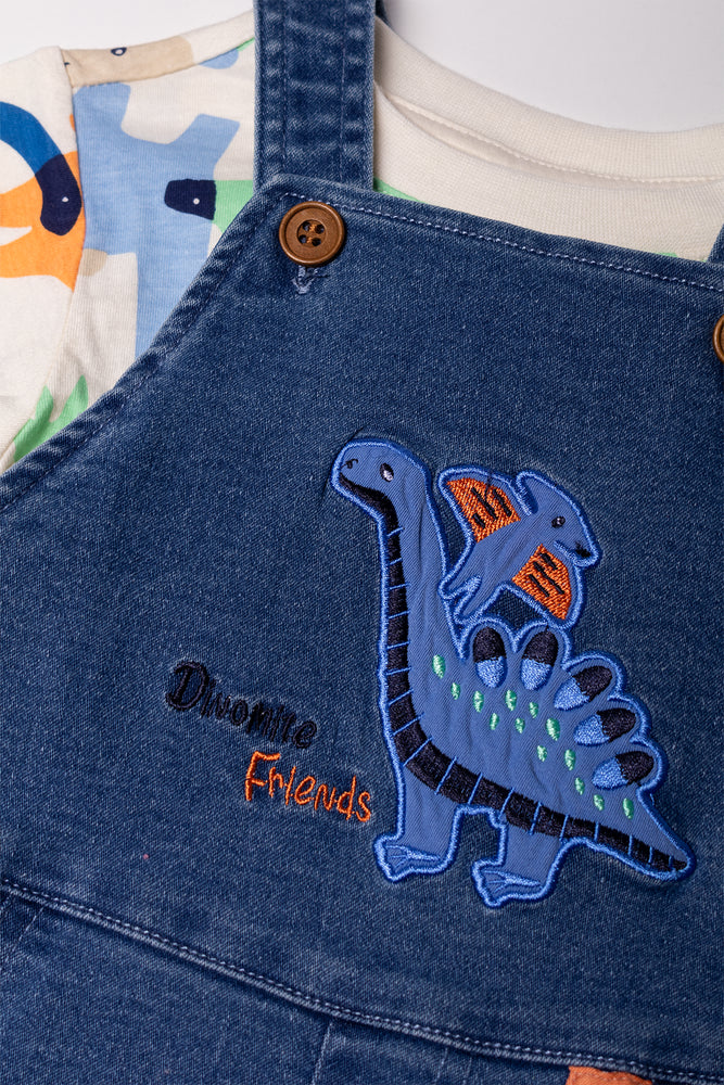 Denim Dungaree and T-shirt Set