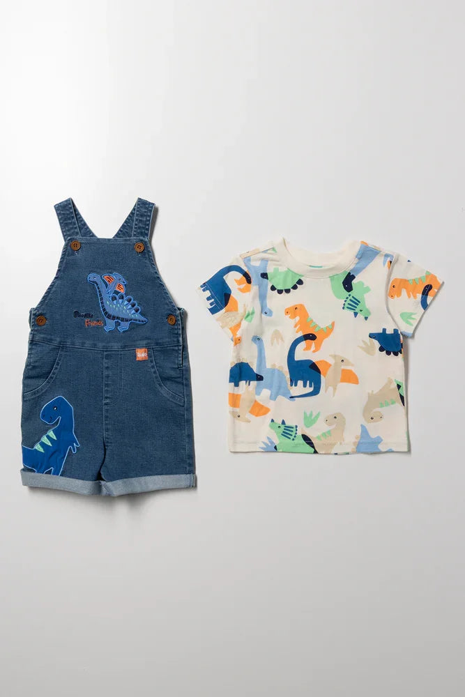 Denim Dungaree and T-shirt Set (2)