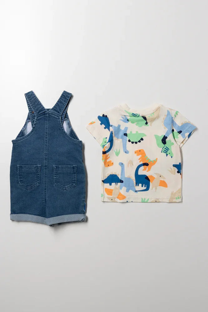 Denim Dungaree and T-shirt Set (3)