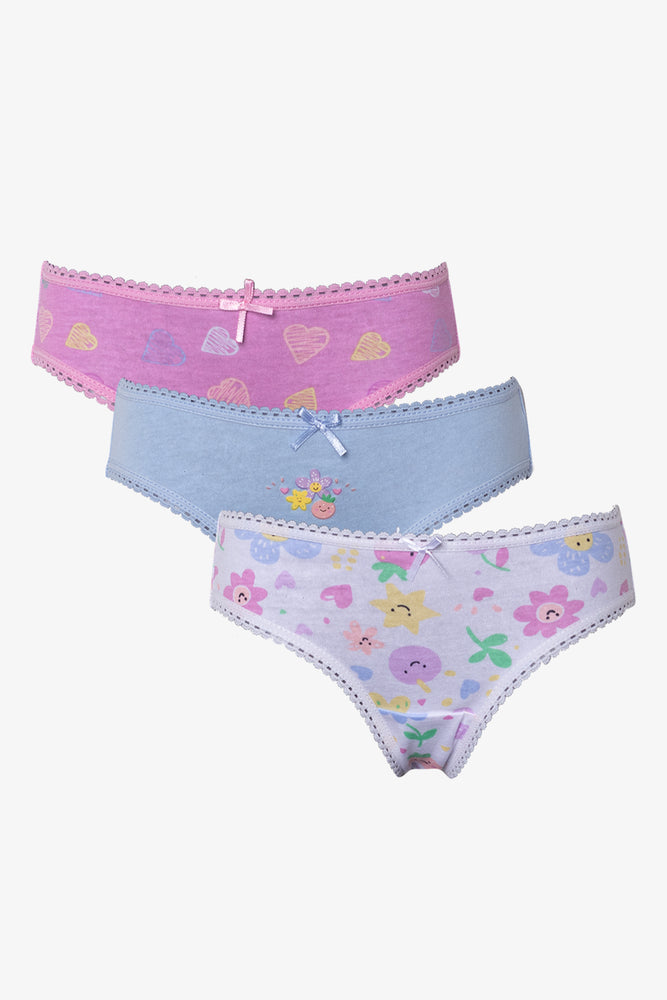 3 Pack Bikini Panties Blue And Purple