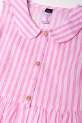 Stripe Button Up Dress Pink (1)