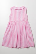 Stripe Button Up Dress Pink (2)