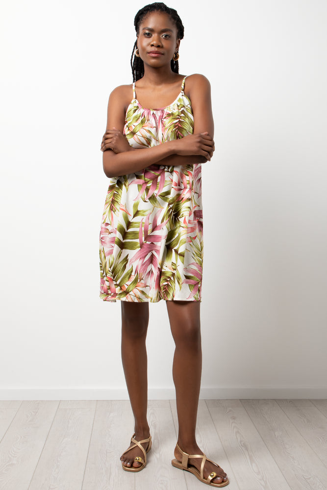Strappy Fern Print Dress Multi