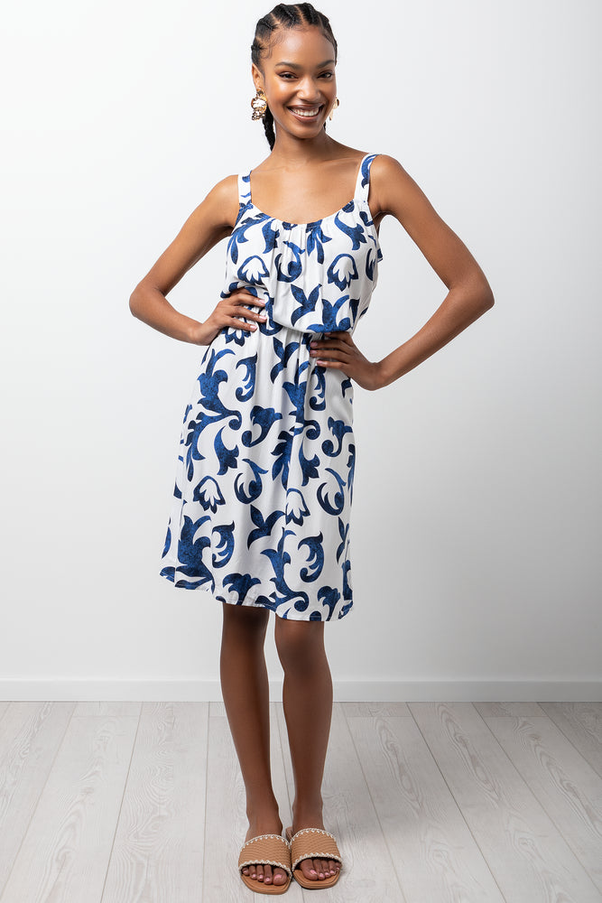 za dress polyester Wide Strap Elastic Blue & White | Dresses & Jumpsuits tone:Chocolate The front of this 21st White Dresses Forever Size:M2-P