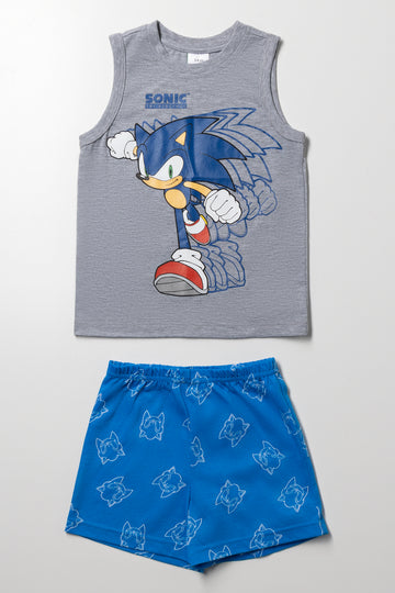 Sonic Sleeveless Pyjamas Blue