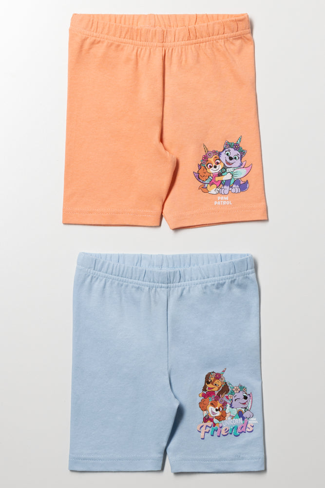 2 Pack Paw Patrol Cycling Shorts Light Blue