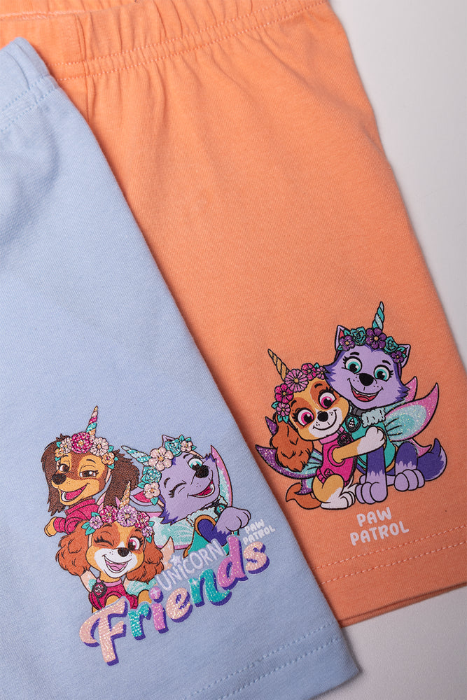 2 Pack Paw Patrol Cycling Shorts Light Blue
