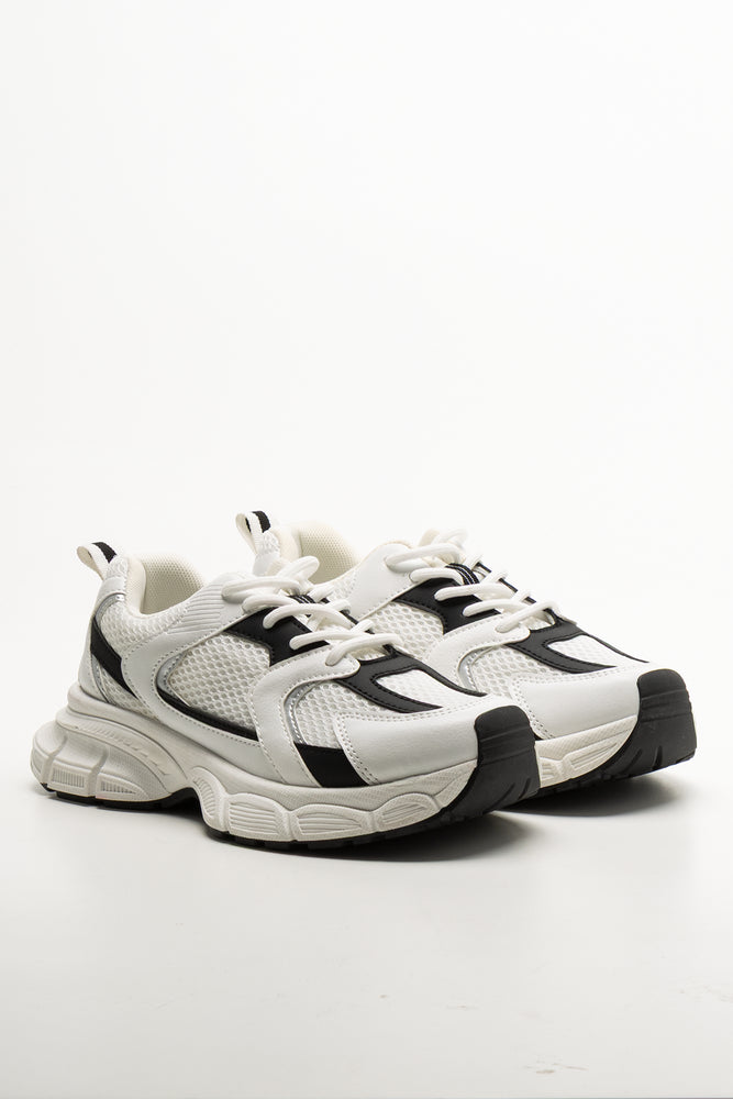 Chunky Mesh Trainers White