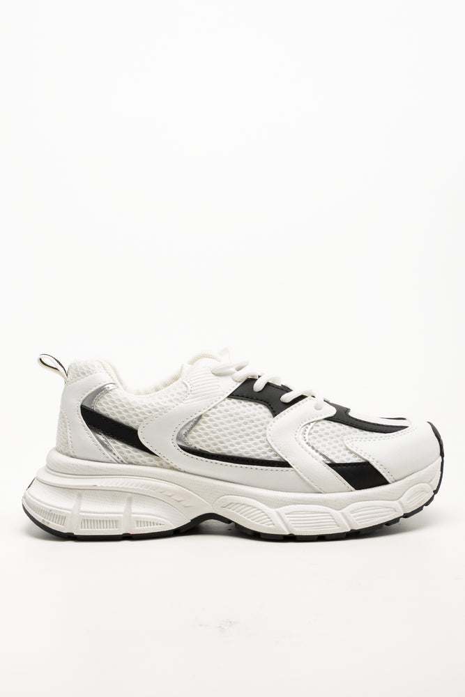 Chunky Mesh Trainers White