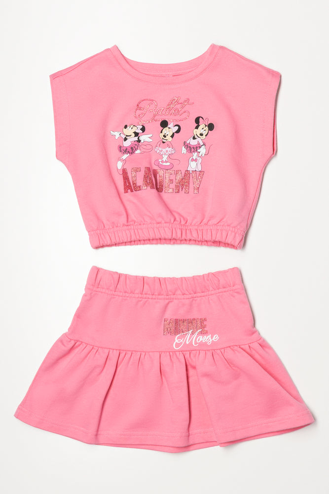 Minnie Mouse Top And Skirt Set Pink