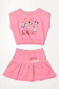 Minnie Mouse Top And Skirt Set Pink