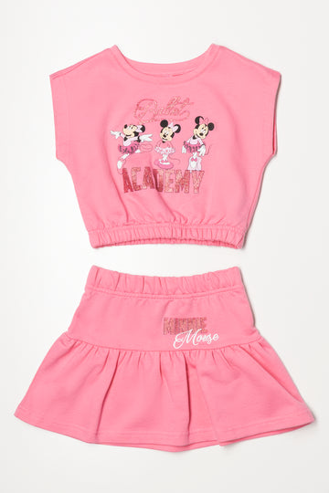 Minnie Mouse Top And Skirt Set Pink