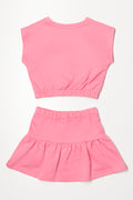 Minnie Mouse Top And Skirt Set Pink (2)