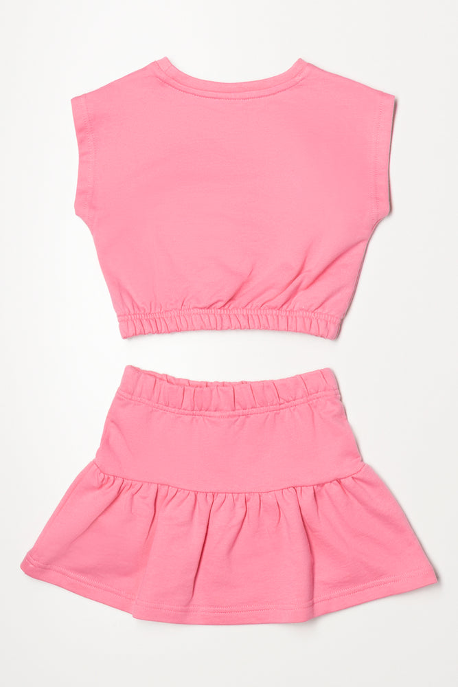 Minnie Mouse Top And Skirt Set Pink (2)